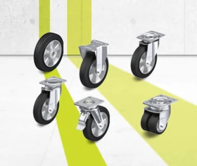 ALEV series wheels, swivel castors and fixed castors