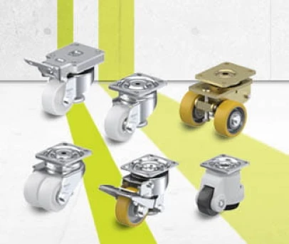 Compact and levelling castor series