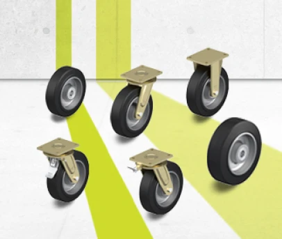GEV series wheels, swivel castors and fixed castors