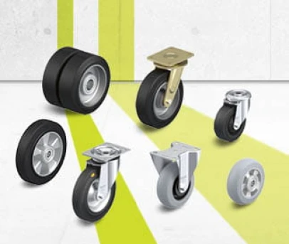 Wheels and castors with premium rubber tyres