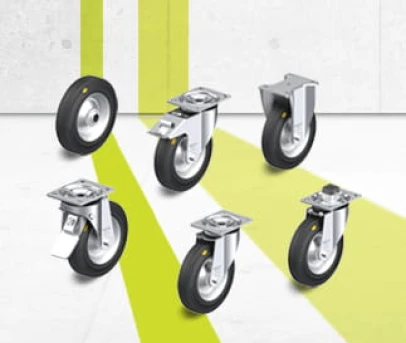 RD series wheels, swivel castors and fixed castors
