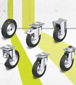 RD series wheels, swivel castors and fixed castors