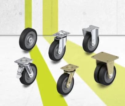 SE series wheels, swivel castors and fixed castors