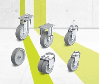 TPA series wheels, swivel castors and fixed castors