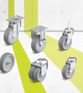 TPA series wheels, swivel castors and fixed castors