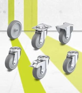 TPA series wheels, swivel castors and fixed castors