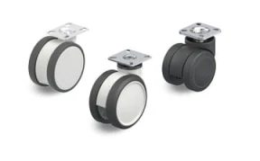 Twin castors with plate