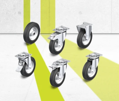 V series wheels, swivel castors and fixed castors