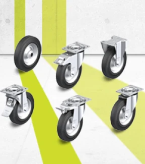 V series wheels, swivel castors and fixed castors
