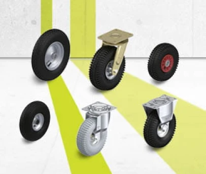 Wheels and castors with pneumatic tyres